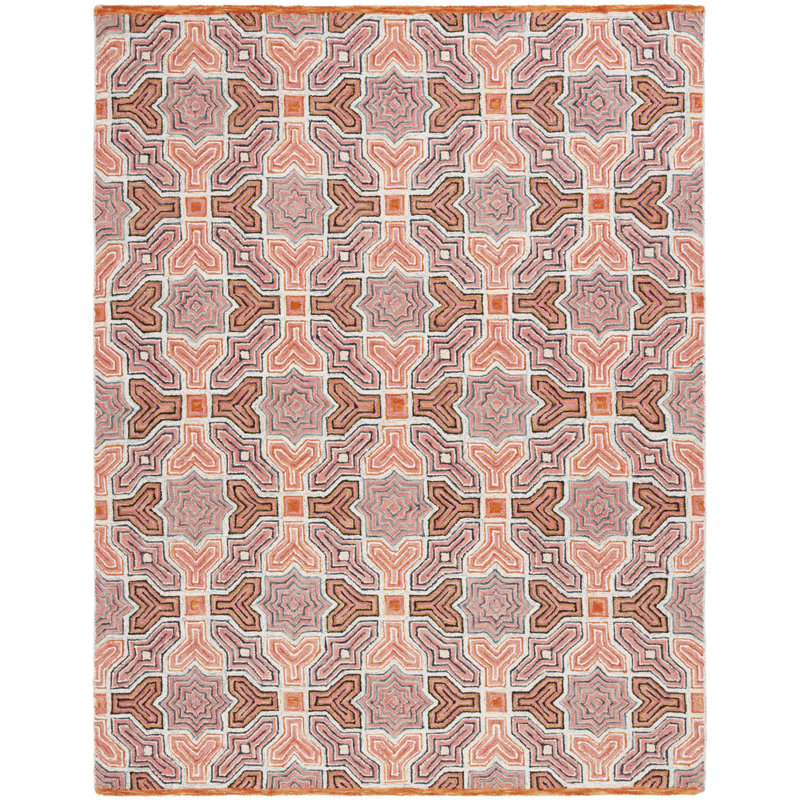 Union Rustic Deyoung Wool Pink/Orange Rug Wayfair
